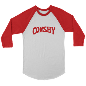 Red CONSHY 3/4 Raglan Unisex Shirt