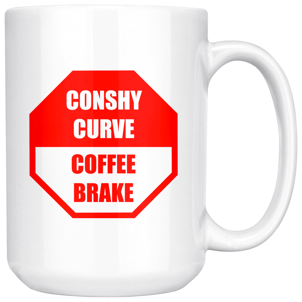 Conshy Curve Coffee Brake 15oz Ceramic Mug
