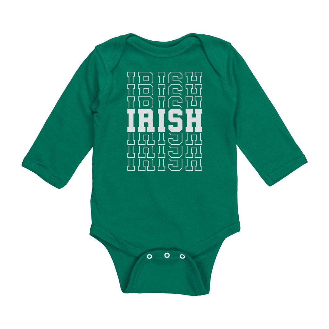 Irish Repeating Long Sleeve Baby Bodysuit