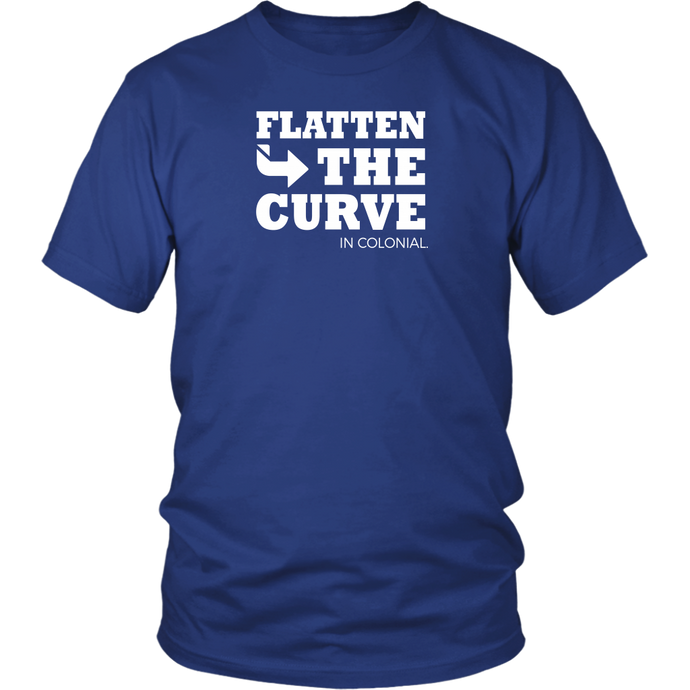 Flatten The Curve in Colonial - Adult T-Shirt