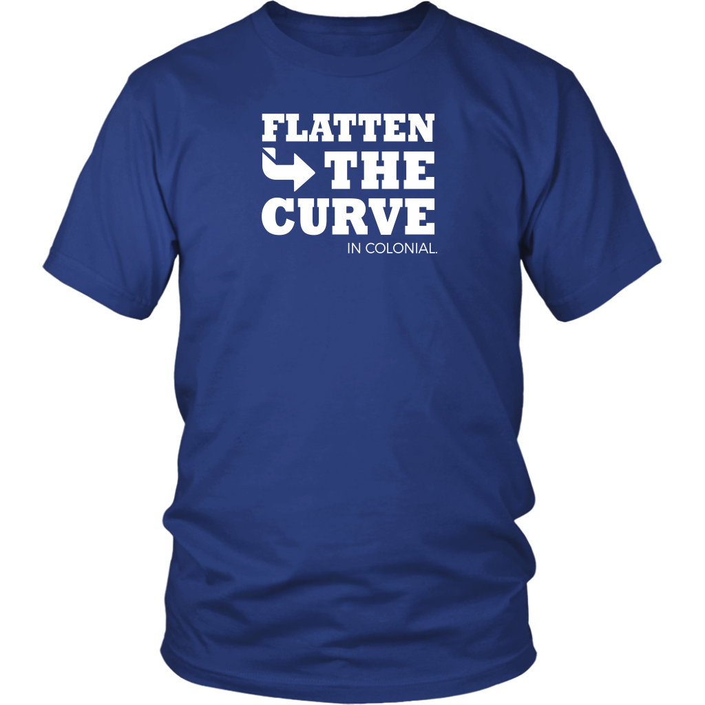 Flatten The Curve in Colonial - Adult T-Shirt