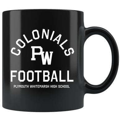 PW Colonials Football 11oz Black Mug