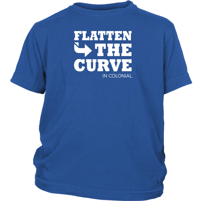 Flatten The Curve in Colonial - Youth T-Shirt