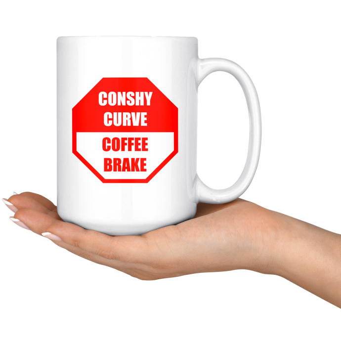 Conshy Curve Coffee Brake 15oz Ceramic Mug