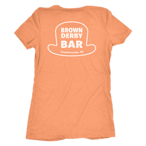 Brown Derby Bar Double Sided Womens Triblend T-Shirt